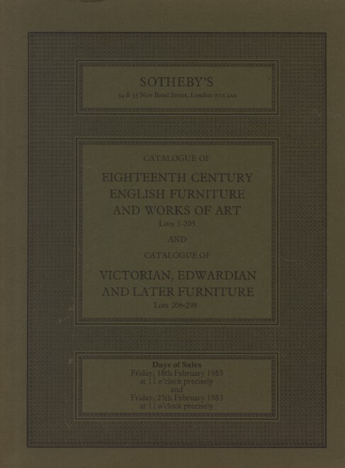 Sothebys February 1983 18th & 19th Century English Furniture and Later Furniture