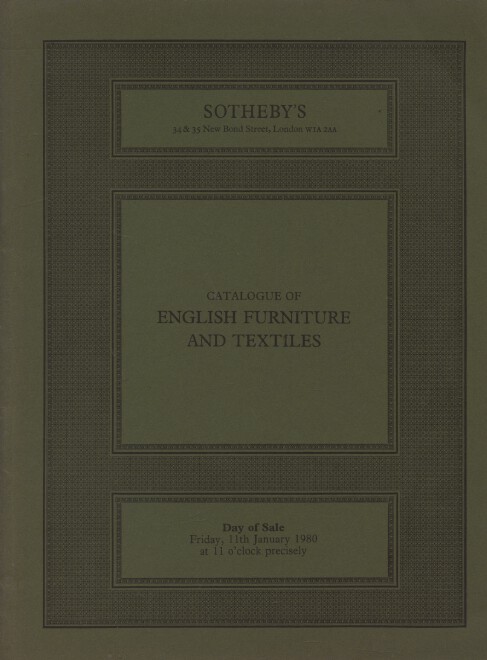 Sothebys January 1980 English Furniture and Textiles