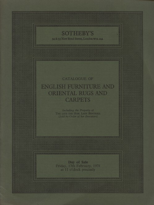 Sothebys February 1978 English Furniture and Oriental Rugs and Carpets - Click Image to Close