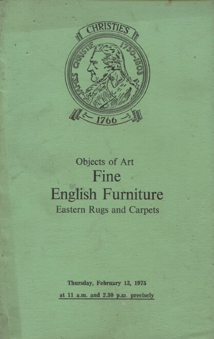 Christies February 1975 Fine English Furniture Eastern Rugs & Carpets