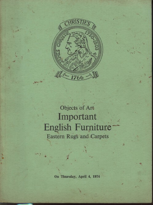 Christies April 1974 Important English Furniture Eastern Rugs & Carpets