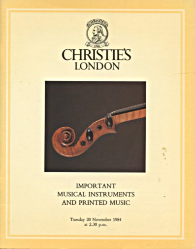 Christies 1984 Important Musical Instruments & Printed Music