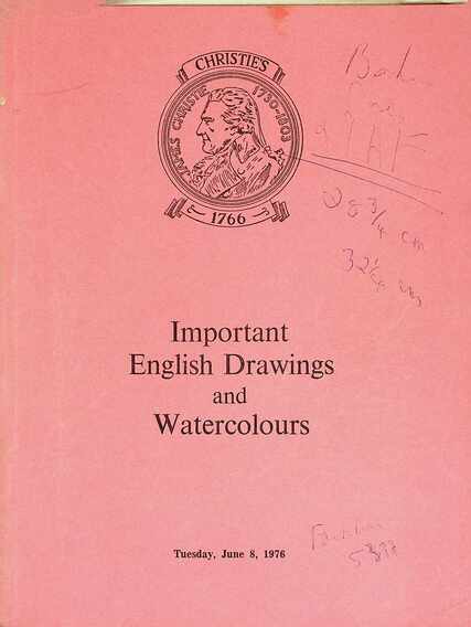 Christies June 1976 Important English Drawings & Watercolours
