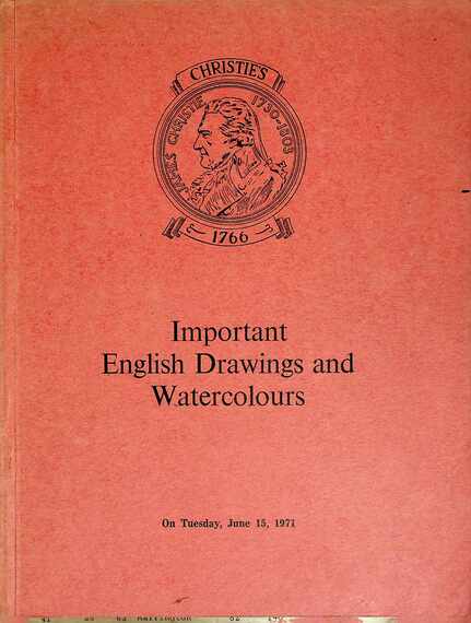 Christies June 1971 Important English Drawings & Watercolours