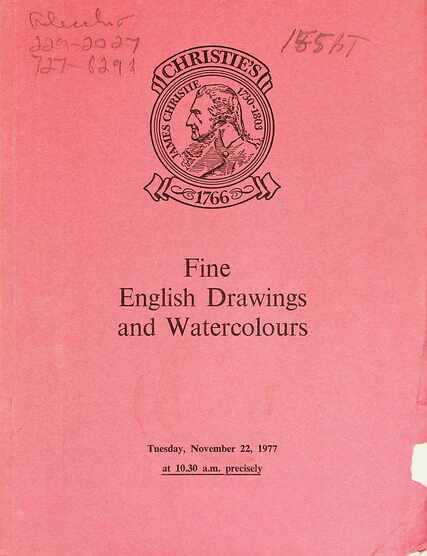 Christies November 1977 Fine English Drawings & Watercolours