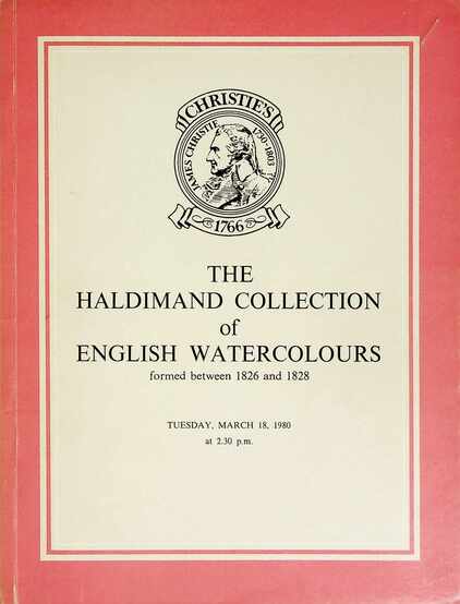 Christies March 1980 Haldimand Collection of English Watercolours