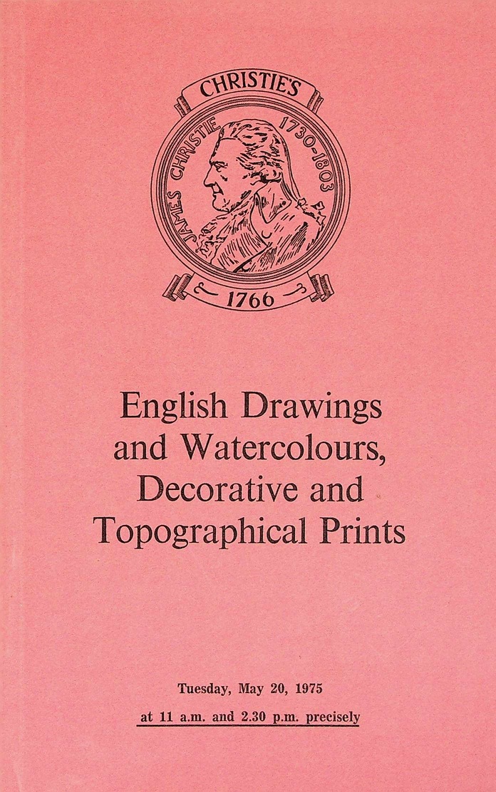 Christies May 1975 English Drawings & Watercolours, Topographical Prints