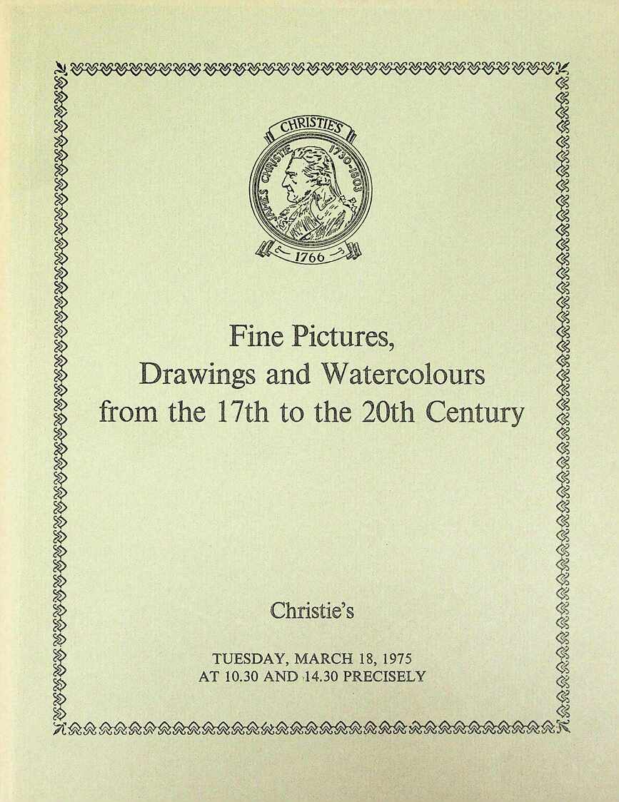 Christies March 1975 Fine Pictures, Drawings & Watercolours