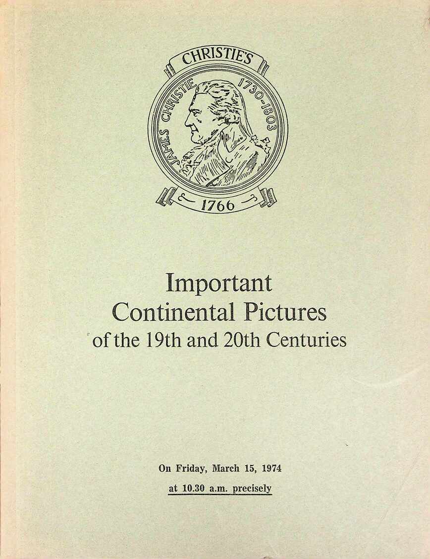 Christies March 1974 Important Continental Pictures