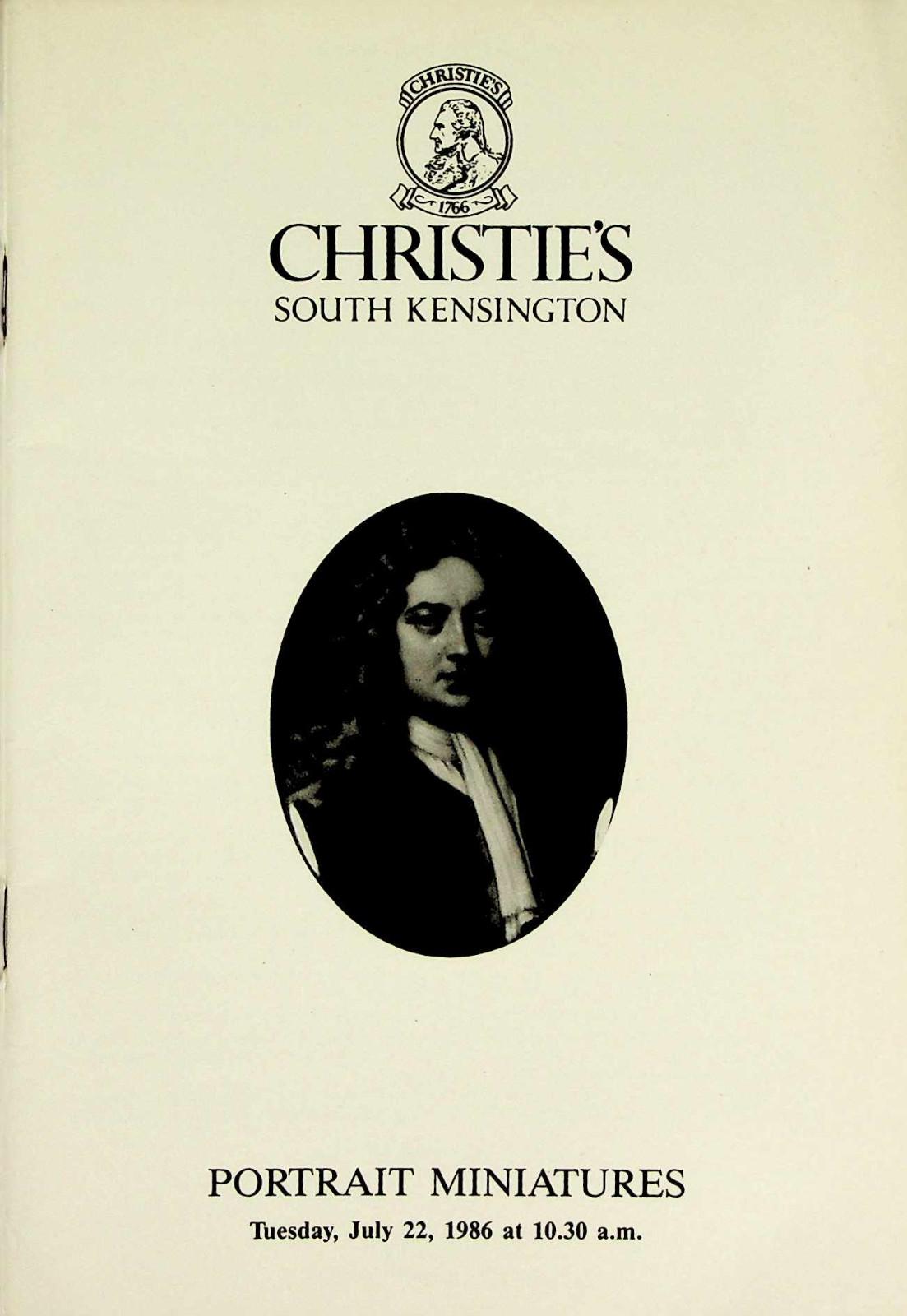 Christies July 1986 Portrait Miniatures
