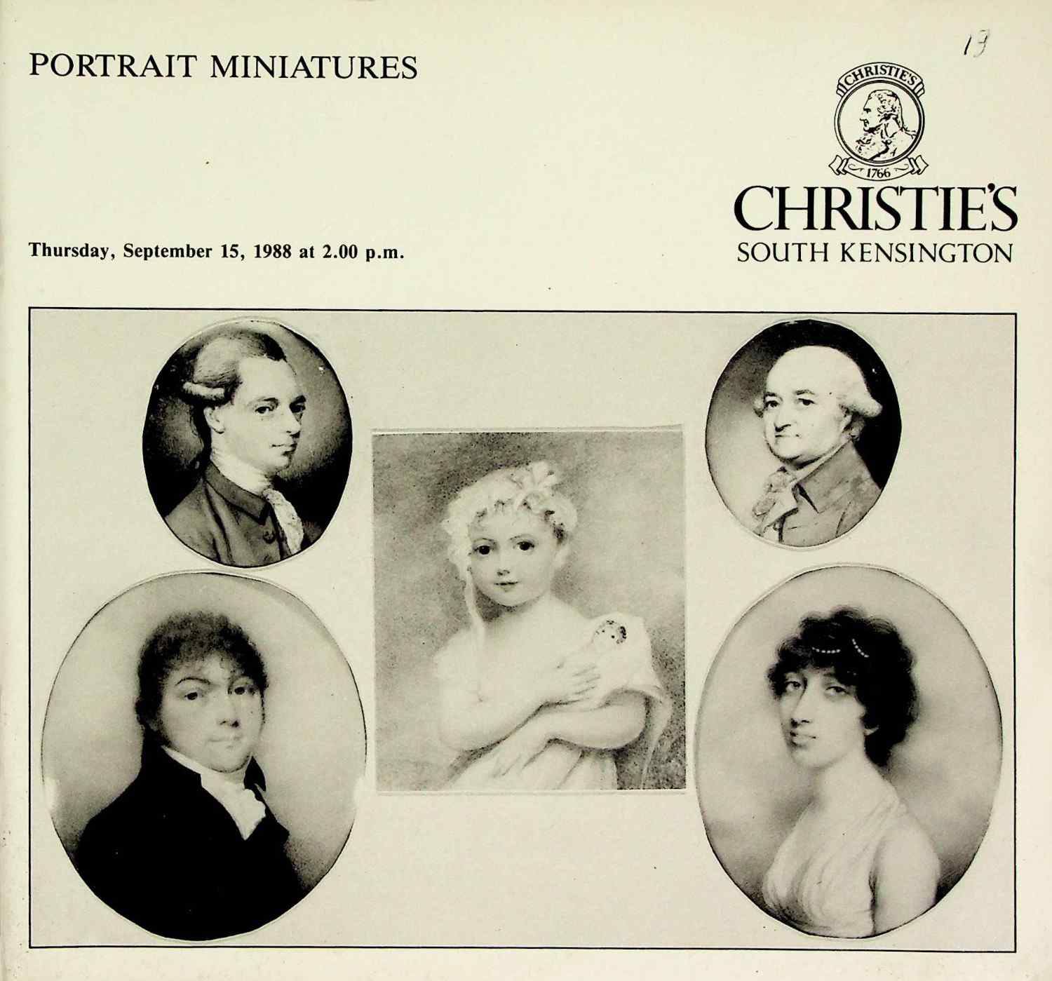 Christies September 1988 Portrait Miniatures