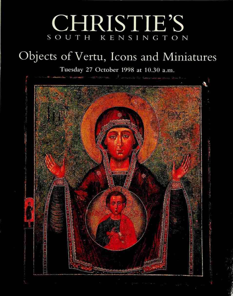 Christies Oct 1998 Objects of Vertu, Icons & Miniatures
