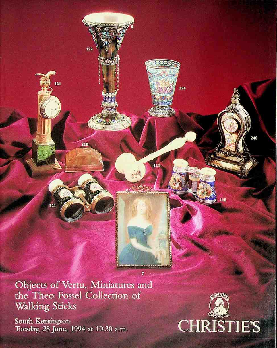 Christies June 1994 Objects of Vertu, Miniatures & the Theo Fossel Coll. etc.