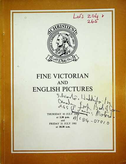 Christies July 1981 Fine Victorian & English Pictures
