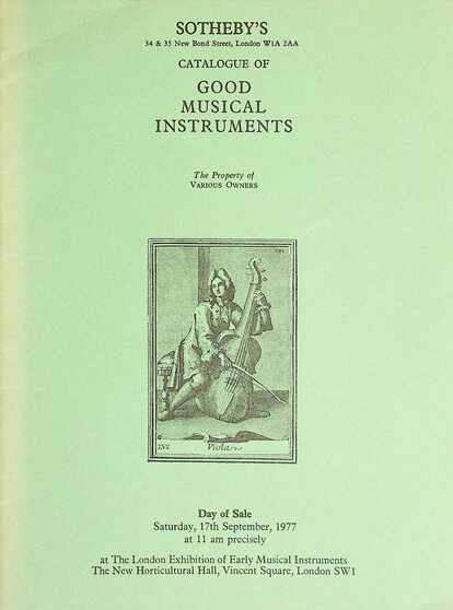 Sothebys September 1977 Good Musical Instruments