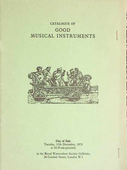 Sothebys December 1978 Good Musical Instruments