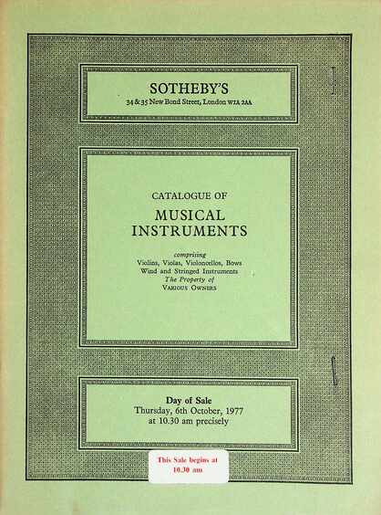 Sothebys October 1977 Musical Instruments
