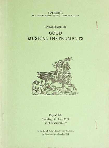 Sothebys June 1979 Good Musical Instruments