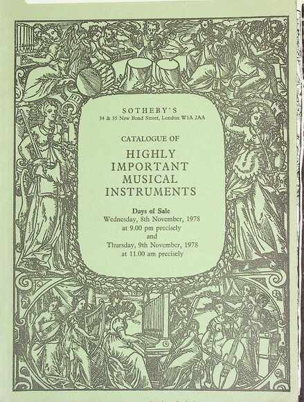 Sothebys November 1978 Highly Important Musical Instruments
