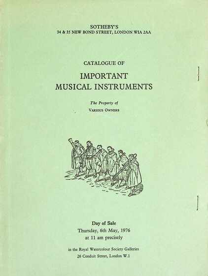 Sothebys May 1976 Important Musical Instruments