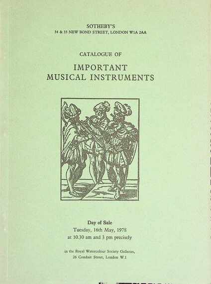 Sothebys May 1978 Important Musical Instruments