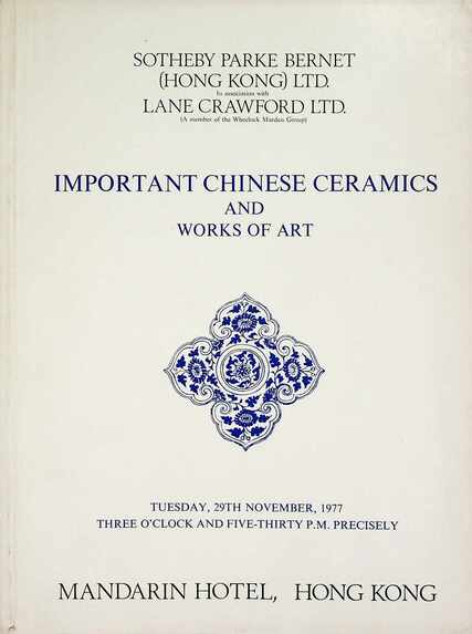 Sothebys November 1977 Important Chinese Ceramics & Works of Art