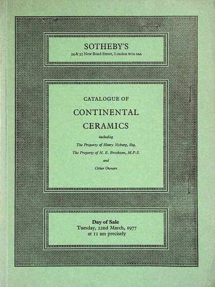 Sothebys March 1977 Continental Ceramics