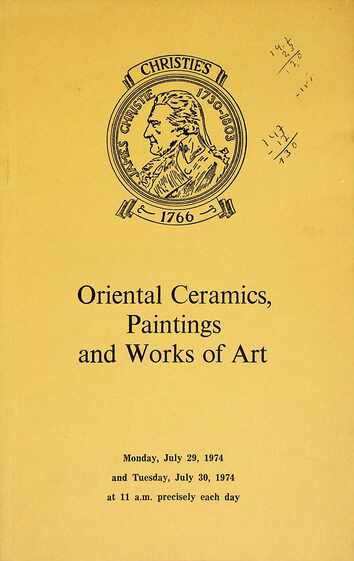 Christies July 1974 Oriental Ceramics, Paintings & WOA