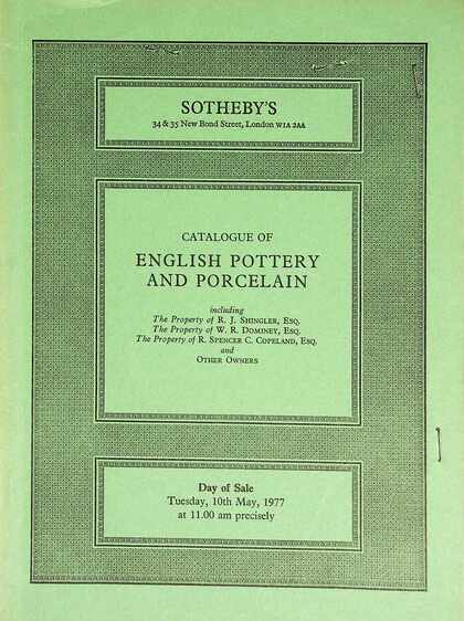Sothebys May 1977 English Pottery & Porcelain