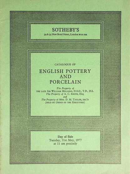 Sothebys May 1977 English Pottery & Porcelain