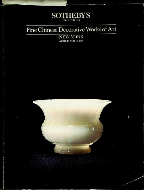 Sothebys April 1989 Fine Chinese Decorative Works of Art