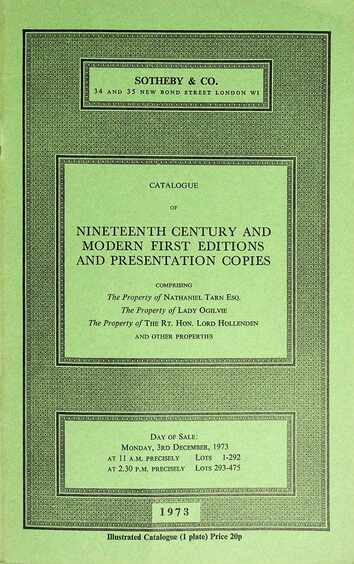 Sothebys Dec 1973 19th Century & Modern First Editions etc.
