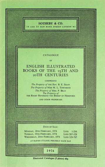 Sothebys Feb 1974 19th & 20th Centuries English Illustrated Books