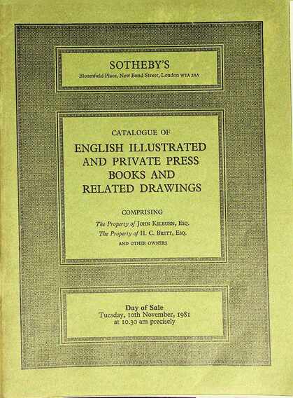 Sothebys Nov 1981 English Illustrated & Private Press Book and Related Drawings