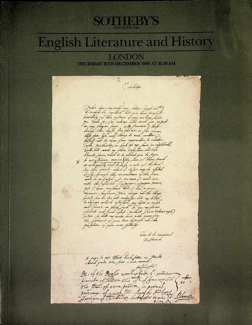 Sothebys December 1988 English Literature & History
