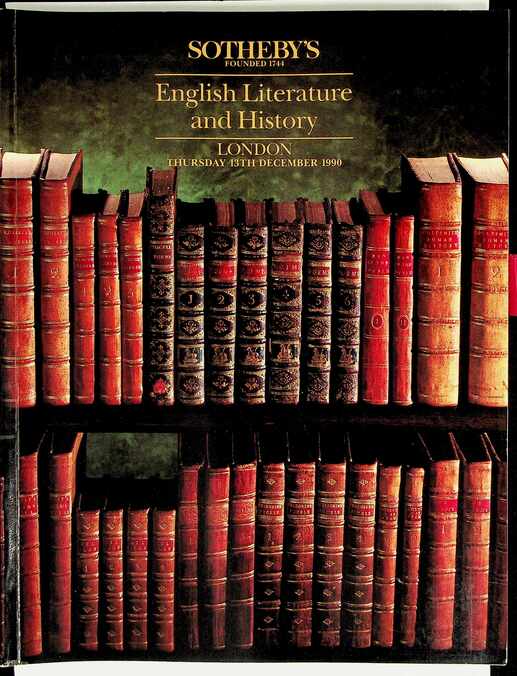 Sothebys December 1990 English Literature & History