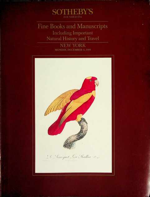 Sothebys Dec 1989 Fine Books & Manuscripts inc. Important Natural Etc.