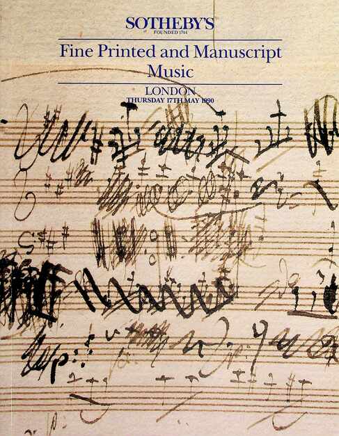 Sothebys May 1990 Fine Printed & Manuscripts Music