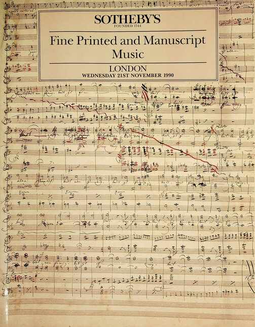 Sothebys Nov 1990 Fine Printed & Manuscripts Music