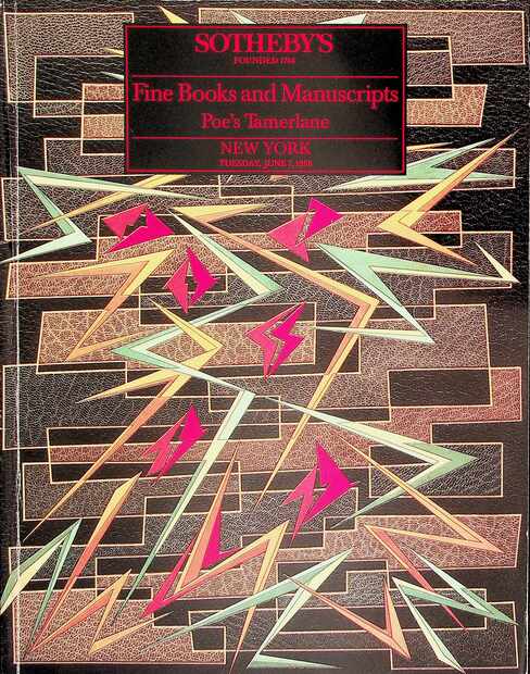Sothebys June 1988 Fine Books & Manuscripts Poe's Tamerlane
