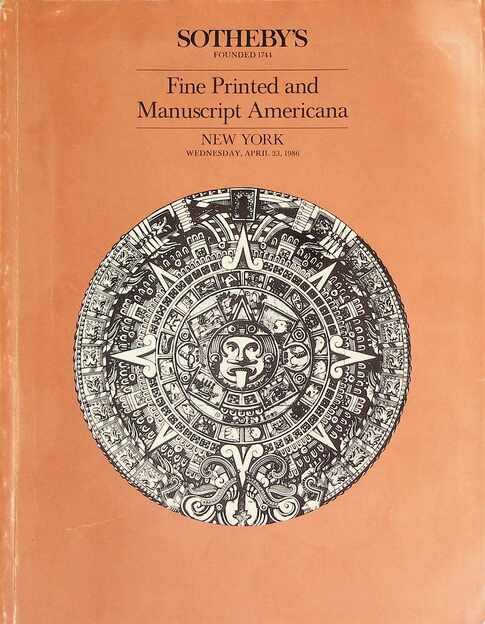 Sothebys April 1986 Fine Printed & Manuscripts Americana