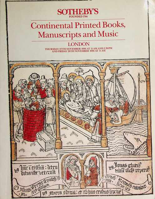Sothebys Nov 1986 Continental Printed Books, Manuscripts and Music