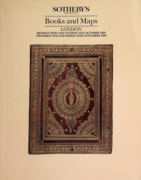 Sothebys Oct & Nov 1989 Books & Maps