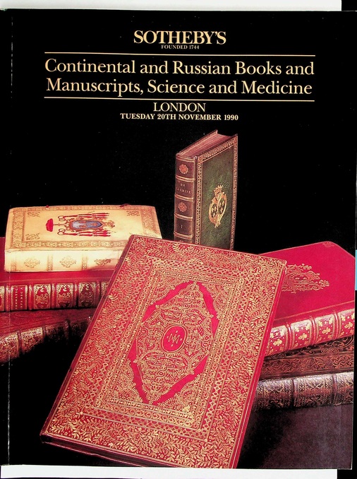 Sothebys Nov 1990 Continental & Russian Books, Manuscripts, Science