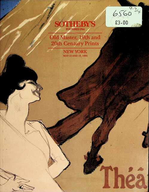 Sothebys May 1994 Old Master, 19th & 20th Century Prints (Digital only)