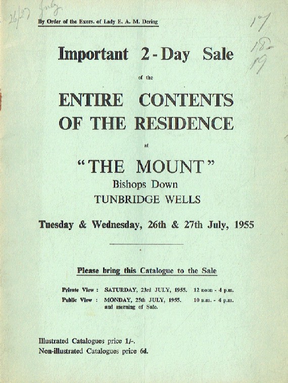 Geering & Colyer July 1955 " The Mount " Bishops Down (Digital only)