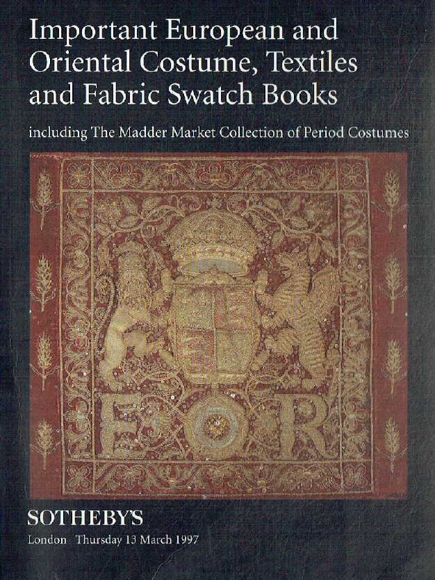 Sothebys March 1997 Important European & Oriental Costumes, Textiles & Swatch Bo