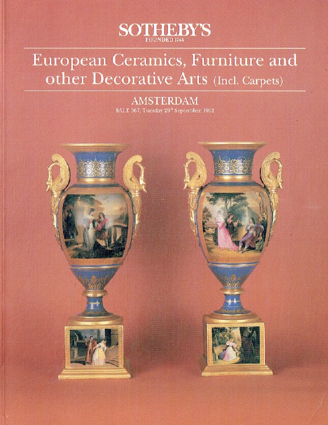 Sothebys September 1992 European Ceramics, Furniture and other Decorative Arts I