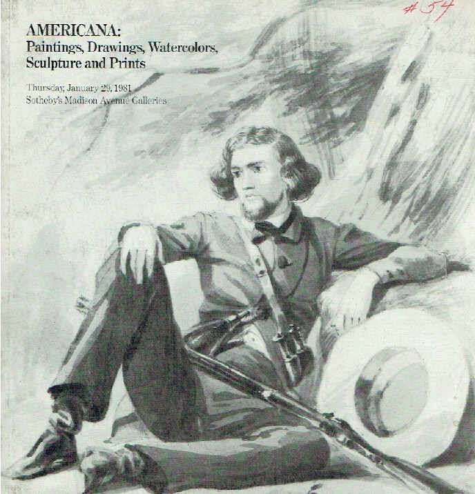Sothebys January 1981 Americana: Paintings, Drawings, Watercolors, Sculpture & P