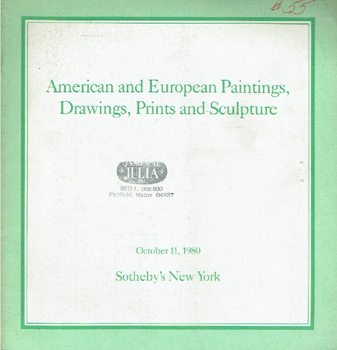 Sothebys October 1980 American & European Paintings, Drawings, Prints and Sculpt